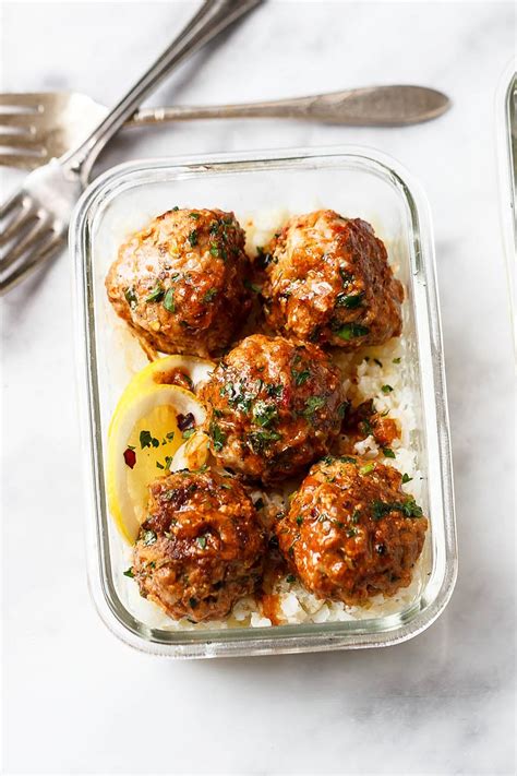 Garlic Butter Chicken Meatballs Meal Prep Recipe With Cauliflower Rice