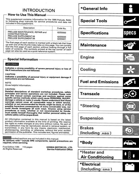 Honda Prelude 1995 Service Repair Manual PDF For FREE