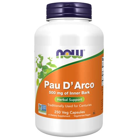 Now Foods Pau D' Arco - 500 Mg - 250 Veg Capsules | Nahdi