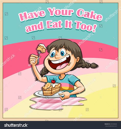 Have Your Cake Eat Illustration เวกเตอร์สต็อก ปลอดค่าลิขสิทธิ์