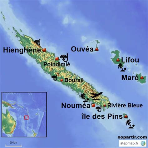 nouvelle caledonie carte touristique nouvelle caledonie nouvelle