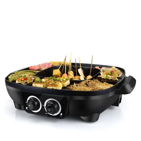 Korean BBQ Grill Smokeless BBQ Electric Grill With Hot Pot BBQ With Hot Pot And BBQ Grill