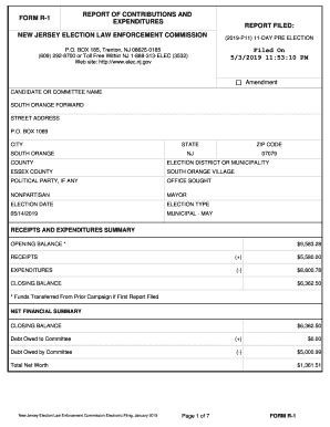 Fillable Online Fill In Forms Information NJ Election Law Enforcement