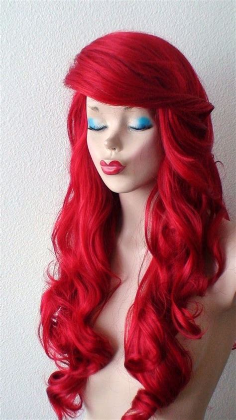 Mermaid Wig Red Wig Red Long Curly Hair Swept Bangs By Kekeshop Auburn Hair Dye Dark Hair Dye