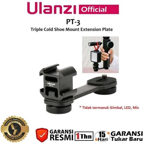 Jual Ulanzi Pt 3 Triple Hot Cold Shoe Mount Adapter Bracket For Mic Led Di Seller Circlet