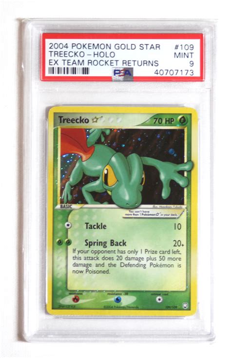 2004 Pokemon Ex Team Rocket Returns 109 Gold Star Treecko Holo Psa