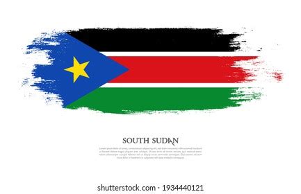 South Sudan Flag Brush Concept Flag Stock Vector Royalty Free