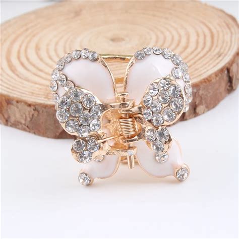 Fashion Women Mini Hair Claws Shiny Rhinestone Butterfly Hair Clips For Hair 4g3003 In Hair