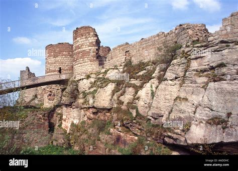 Beeston Castle Ruin Inner Ward And Gatehouse Built On Sandstone Rock Face