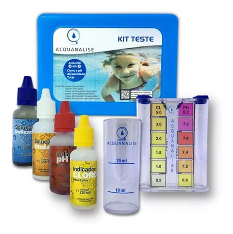 Estojo Kit Teste Em Ph Cloro Alcalinidade Acquanalise