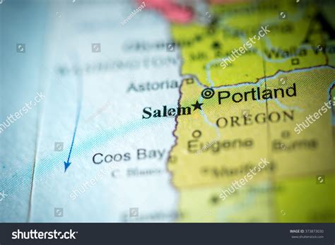 Closeup Salem Oregon On Political Map Stock Photo 373873030 | Shutterstock