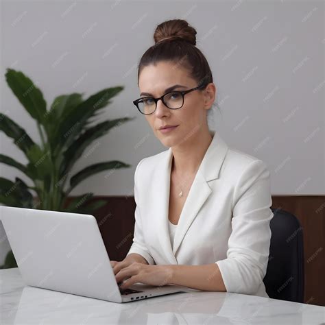 Premium Photo | Professional Woman Typing on Laptop in Modern Office