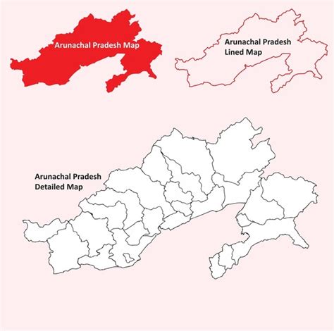 Arunachal Pradesh Detailed Map Over Royalty Free Licensable Stock