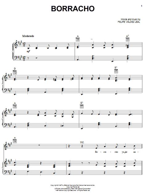 Conjunto Primavera Borracho Sheet Music For Piano Vocal And Guitar Download Pdf 50356