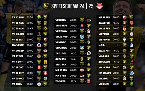 Definitieve Speelschema Seizoen Bekend Vvv Venlo