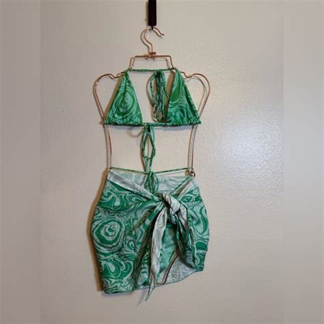 Frankie S Bikinis Swim Frankies Bikinis Satin Bikini Set And Sarong