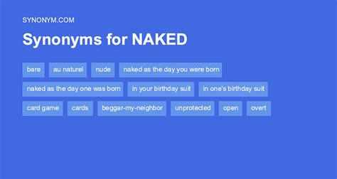 Another Word For NAKED Synonyms Antonyms