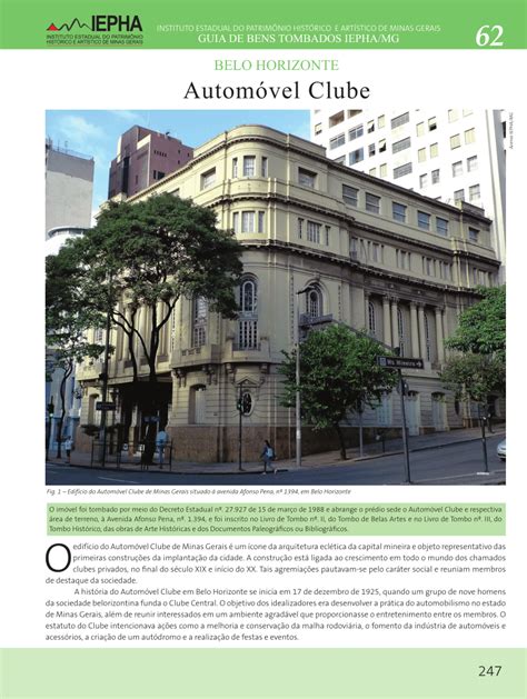 Pdf Autom Vel Clube Belo Horizonte Guia Dos Bens Tombados Do Iepha