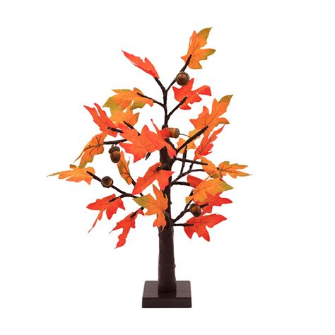 24 Inch Fall Lighted Maple Tree 24 Led Lights Thanksgiving Decoration