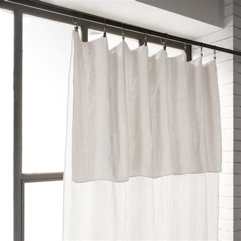 Rideau gaze de coton ajustable 140 x max 300 cm Gaïa Blanc chantilly