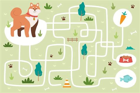 Free Vector | Creative maze for kids with illustrated elements