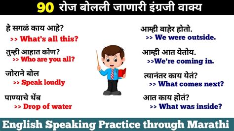 Daily Use English Sentences Spoken English Marathi रोज बोलले जाणारे