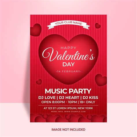 Premium Vector Valentines Party Flyer Poster Layout