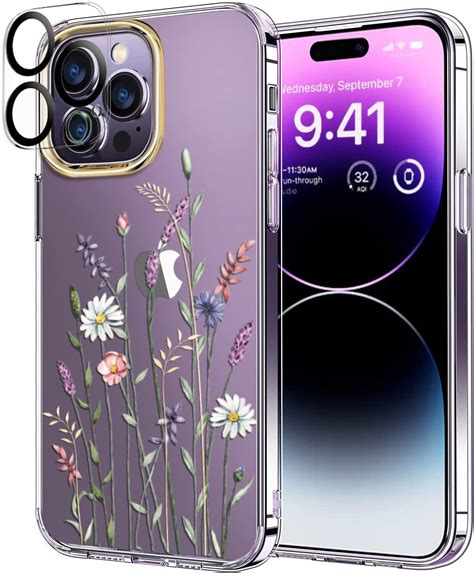 Luolnh Compatible With Iphone Pro Case With Flowers For Girly Women