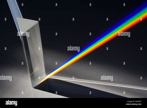 Light Spectrum Created By Sunlight Passing Through Glass Prism Stock