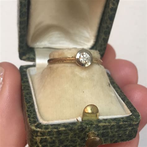 Винтаж: Старинное золотое кольцо с бриллиантом Арт Деко. Чехия 1920-30 ...