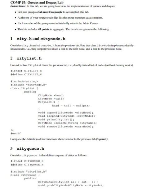 COMP 53 Queues And Deques Lab Instructions In This Chegg