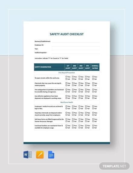 Free 18 Audit Checklist Templates In Pdf Ms Word Excel Apple Pages