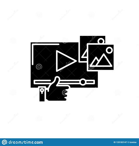 Video Marketing Black Icon Vector Sign On Isolated Background Video