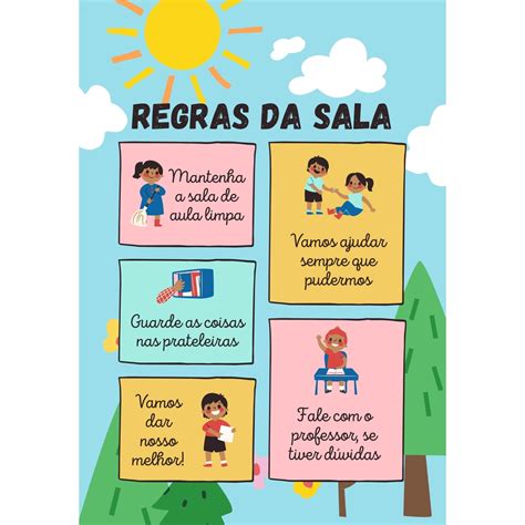 Banner Regras Da Sala De Aula No Tamanho De 63cmX100cm Shopee Brasil