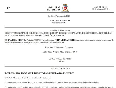 Nota Oficial Prefeitura Municipal De Cordeiro