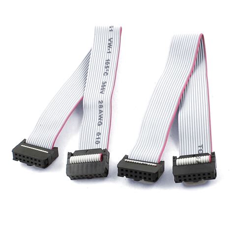 2pcs ISP JTAG ARM 2 54mm 14Pin F F IDC Flat Ribbon Cable Wire 8