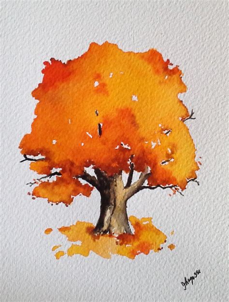 Simple Fall Watercolor Paintings – Warehouse of Ideas