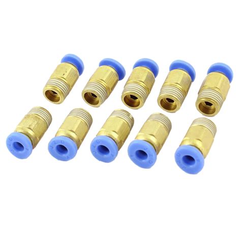 10 Pcs Straight Quick Connectors Pneumatic Fittings 4mm X 1 8 PT Male