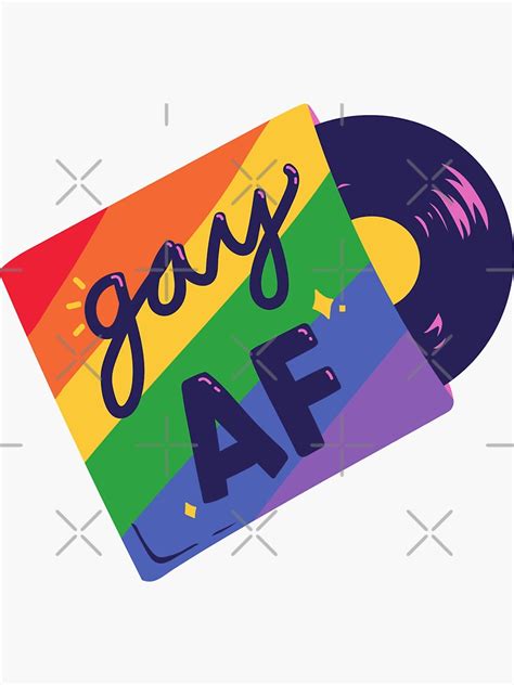 Gay AF Vinyl Record LGBTQ Pride Sticker By PandaParcels Redbubble