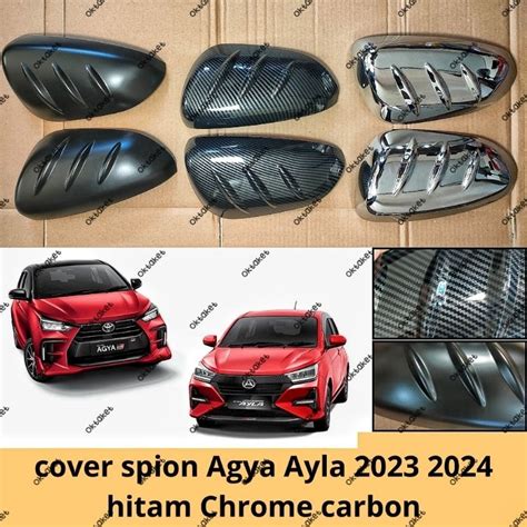 Jual Cover Spion Agya Ayla Hitam Chrome Carbon Shopee