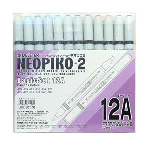 Deleter Neopiko Alcohol Twin Type Marker Basic Set Colors