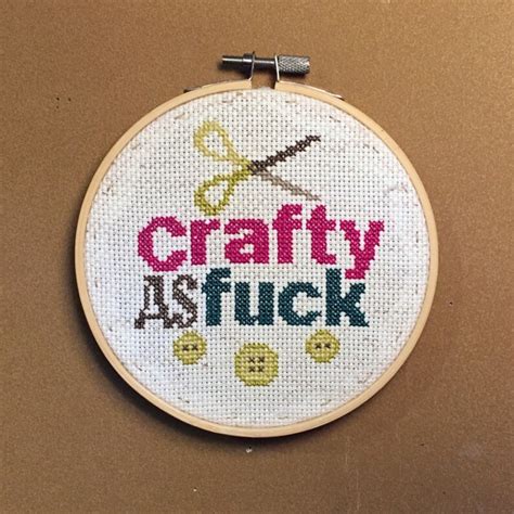 Crafty As Fck Mature Subversive Cross Stitch Craft Life Etsy UK