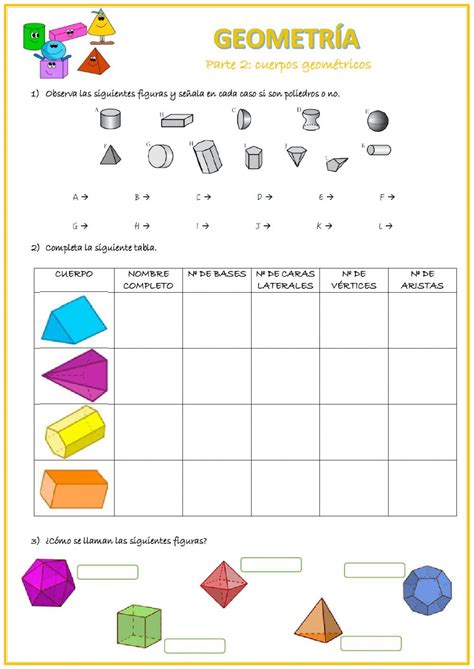 Ficha Online De Poliedros Prismas Y Piramides Fichas Poliedros