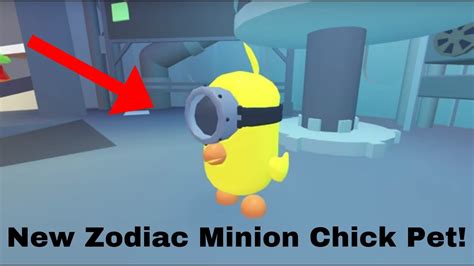 New Zodiac Minion Chick Pet New Minion Update Roblox Adopt Me Youtube