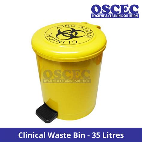 Clinical Waste Bin 35L / Hospitality Medical Use Waste Bin / Yellow ...