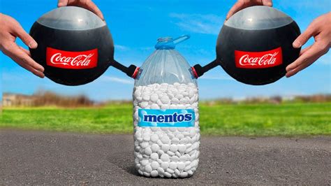 Experiment Two Balloons Of Coca Cola Vs Bottle Of Mentos Super