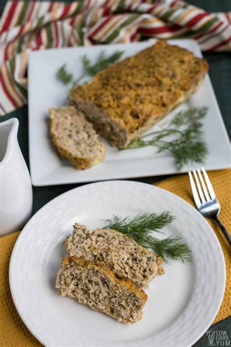 Salmon Loaf with Dill White Sauce - Low Carb Yum