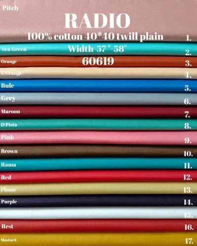 Kamlesh Textiles Regular Wear RADIO 100 Cotton Twill Plain Shirting