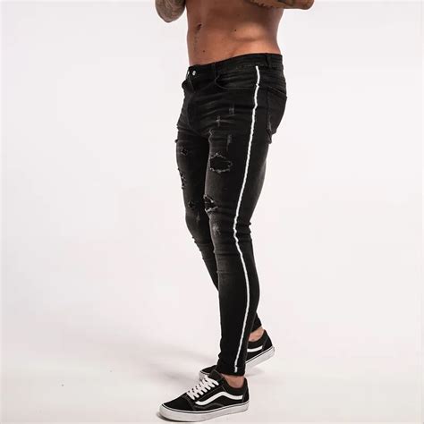 Mejor Precio En A Granel Jeans Déchirés Pour Hommes Hip Hop Super Skinny Hommes Jeans Stretch