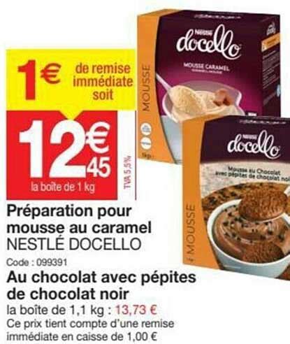 Promo Pr Paration Pour Mousse Au Caramel Nestl Docello Au Chocolat